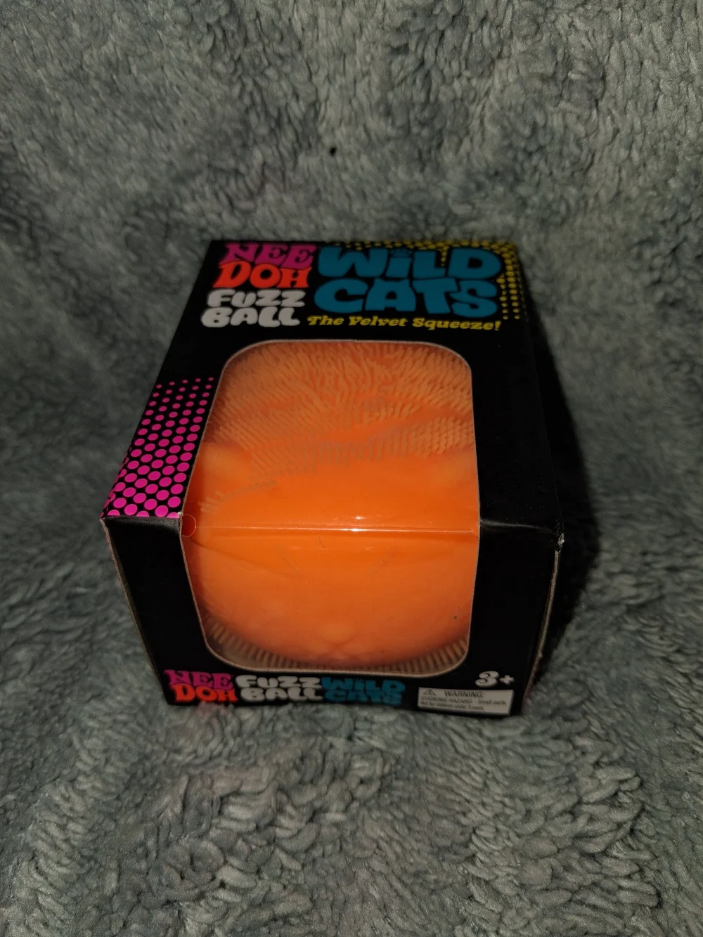 Wild Cats Orange Fuzz Ball - Velvet Squeeze Stress Toy